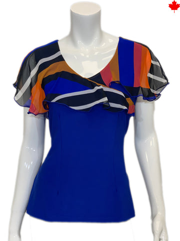 Contrast Top with Tie Detail