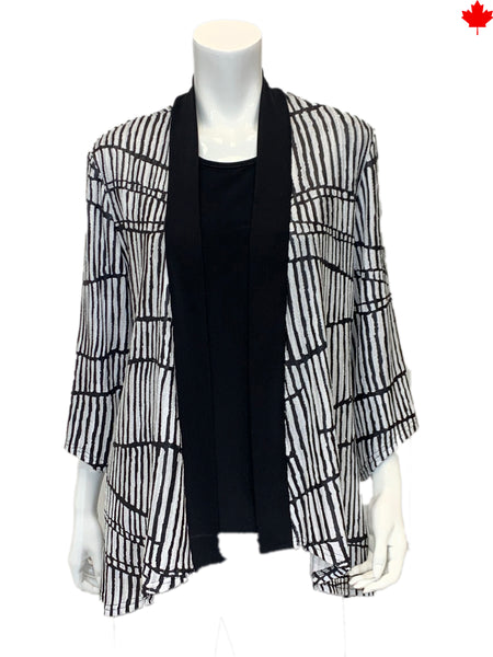 Cardigan with Black Contrast