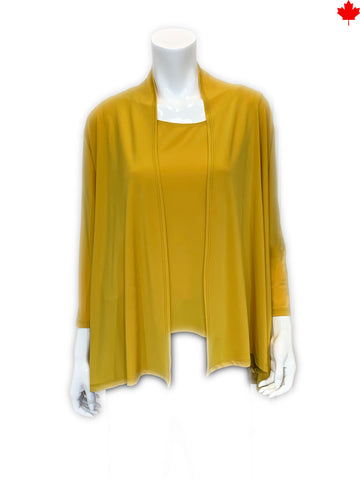 Draped Open Front Cardigan