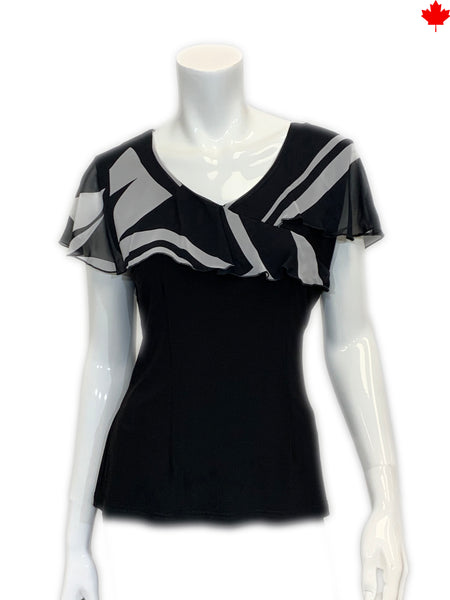 Contrast Top with Tie Detail